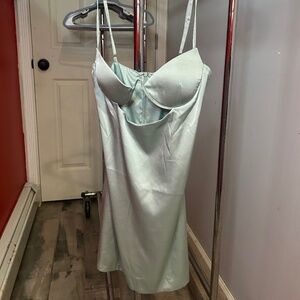 Babyboo Light Blue Satin Dress